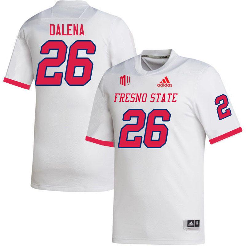 Men #26 Joe Dalena Fresno State Bulldogs College Football Jerseys Stitched Sale-White - Click Image to Close